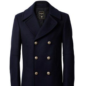 BALMAIN X H&M Men's Navy Peacoat US 34 NWT